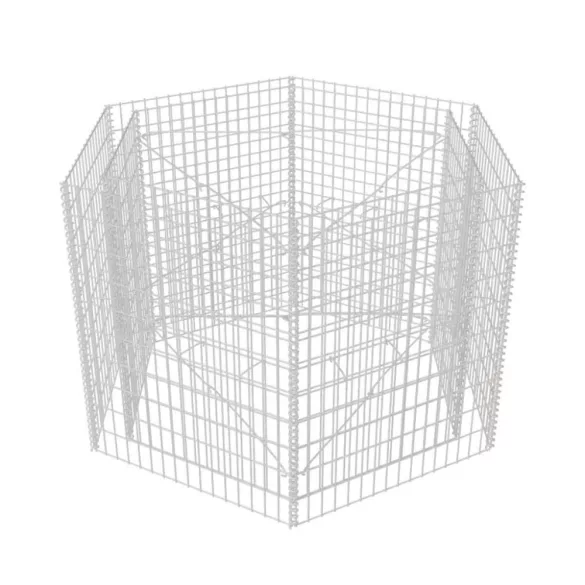 hatszögletű gabion magaságyás 160 x 140 x 100 cm