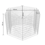 hatszögletű gabion magaságyás 160 x 140 x 100 cm