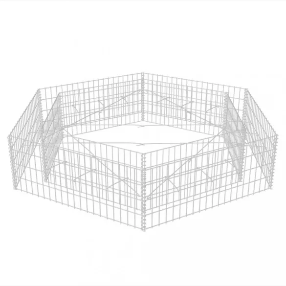 hatszögletű gabion magaságyás 200 x 173 x 40 cm