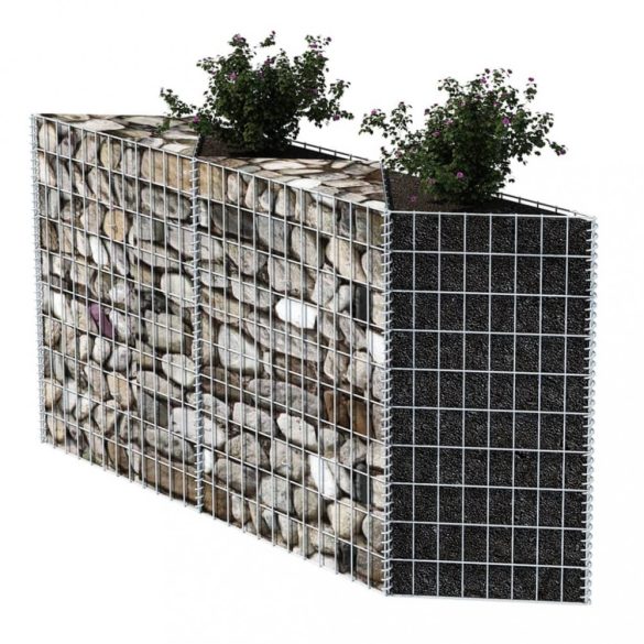 horganyzott acél gabion kosár 120 x 30 x 100 cm