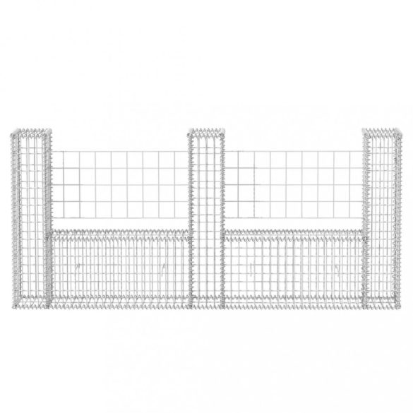 U-alakú horganyzott acél gabion kosár 240 x 20 x 100 cm