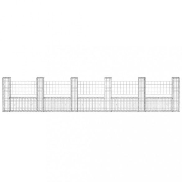 U-alakú horganyzott acél gabion kosár 570 x 20 x 100 cm