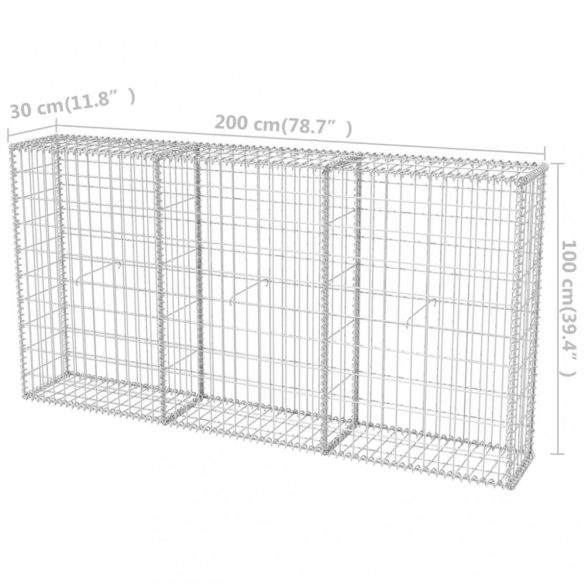 horganyzott acél gabion kosár 100 x 50 x 100 cm