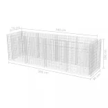 acél gabion magaságyás 360 x 90 x 100 cm