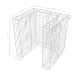 acél gabion 1 db gurulós kukához 110 x 100 x 120 cm