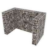 acél gabion 2 db gurulós kukához 180 x 100 x 120 cm