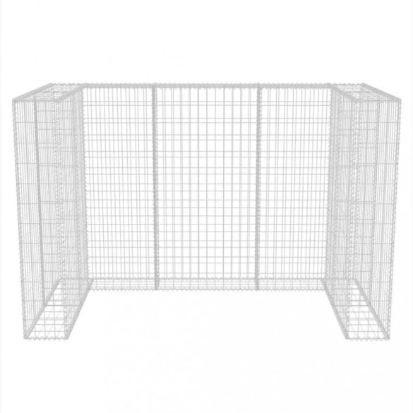 acél gabion 2 db gurulós kukához 180 x 100 x 120 cm