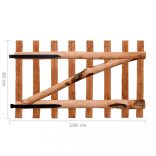 egyajtós impregnált mogyorófa deszka-kerítéskapu 100 x 60 cm