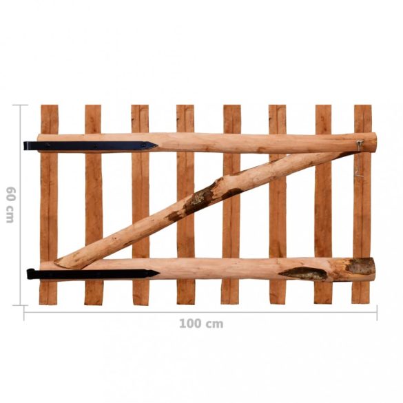 egyajtós impregnált mogyorófa deszka-kerítéskapu 100 x 60 cm