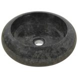 fekete márvány mosdókagyló 40 x 12 cm