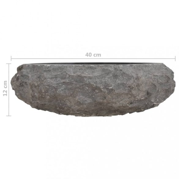 fekete márvány mosdókagyló 40 x 12 cm