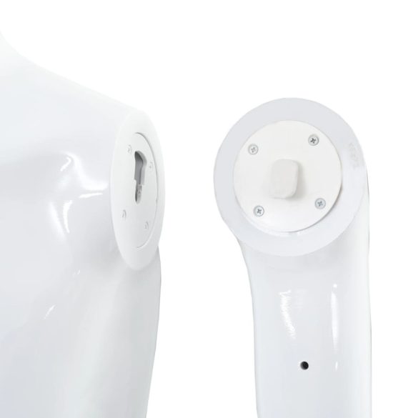 fényes fehér, egész alakos férfi próbababa üvegtalppal 185 cm