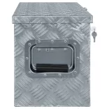 ezüstszínű alumíniumdoboz 76,5 x 26,5 x 33 cm