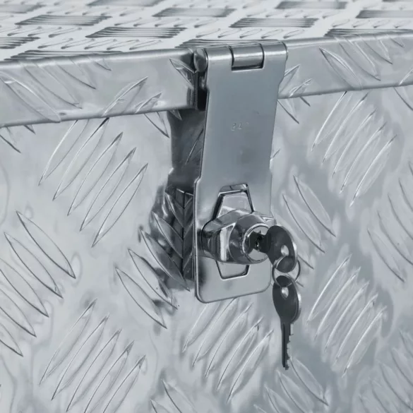 ezüstszínű alumínium láda 90,5 x 35 x 40 cm