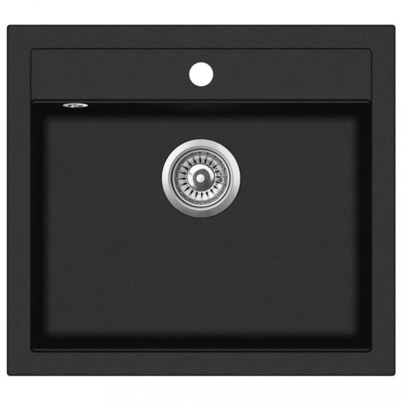 fekete, egymedencés gránit mosogatótálca