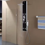 fekete üveg zuhanypanel 18 x 42,1 x 120 cm