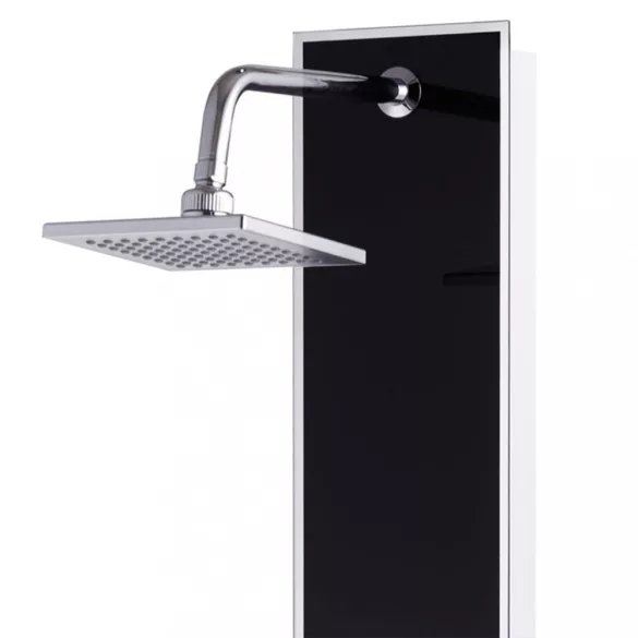 fekete üveg zuhanypanel 18 x 42,1 x 120 cm