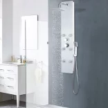 fehér üveg zuhanypanel 25 x 44,6 x 130 cm