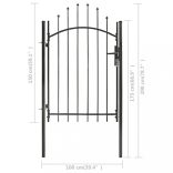 fekete acél kertkapu Woerden 1x1,5 m