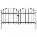 ASSEN kétszárnyú acél kerítéskapu íves tetejű 300 x 125 cm