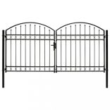 ASSEN kétszárnyú acél kerítéskapu íves tetejű 300 x 150 cm
