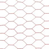 piros PVC-bevonatú acél csirkeháló drótkerítés 25 x 1 m