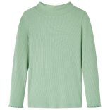 Sötétmenta színű hosszú ujjú gyerekpóló félgarbós nyakkal 128