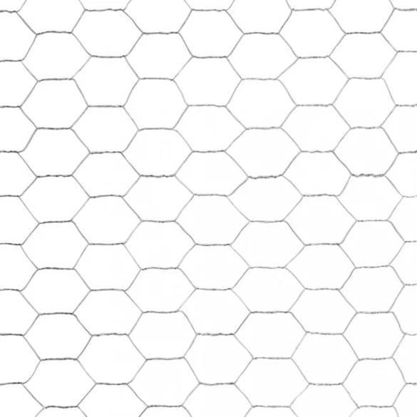 ezüst horganyzott acél csirkeháló drótkerítés 25 x 1,5 m