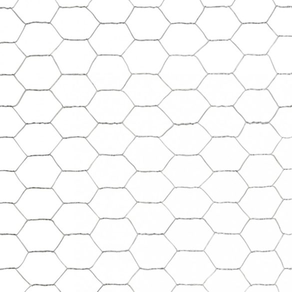 ezüst horganyzott acél csirkeháló drótkerítés 25 x 1,2 m