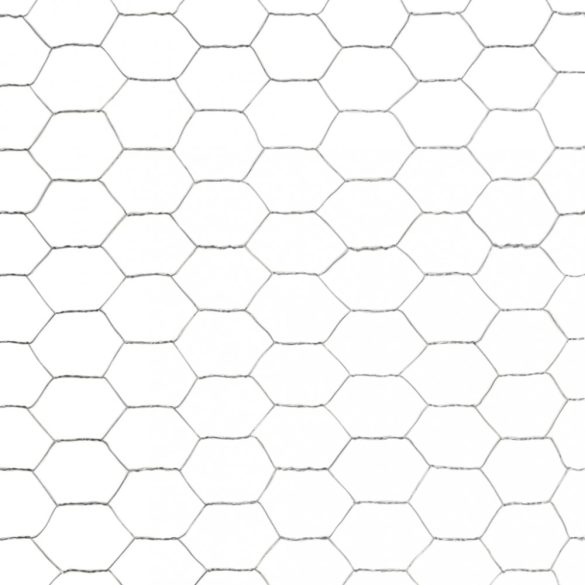 ezüst horganyzott acél csirkeháló drótkerítés 25 x 1,2 m