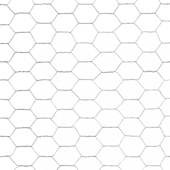 ezüst horganyzott acél csirkeháló drótkerítés 25 x 1,5 m