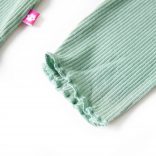 Sötétmenta színű hosszú ujjú gyerekpóló félgarbós nyakkal 140