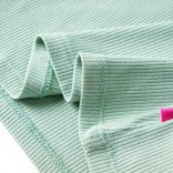 Sötétmenta színű hosszú ujjú gyerekpóló félgarbós nyakkal 140