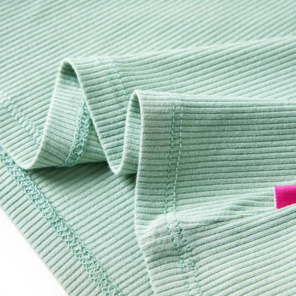 Sötétmenta színű hosszú ujjú gyerekpóló félgarbós nyakkal 140