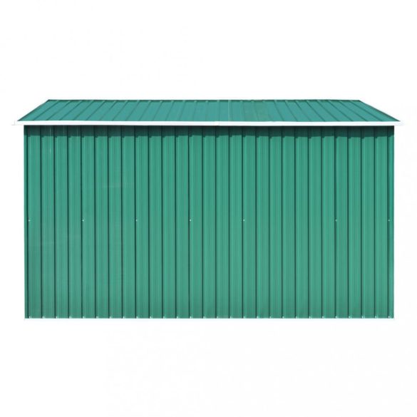 zöld fém kerti fészer 257 x 298 x 178 cm