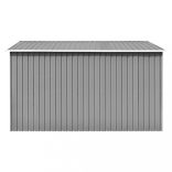 szürke fém kerti fészer 257 x 298 x 178 cm