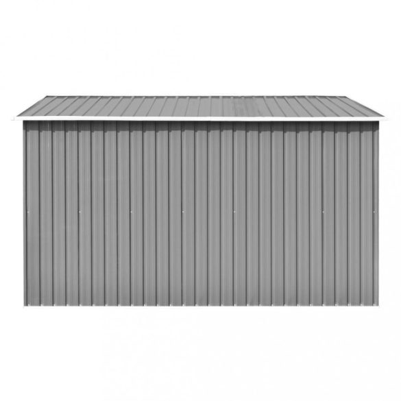 szürke fém kerti fészer 257 x 298 x 178 cm