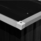 antracitszürke fém kerti fészer 257 x 298 x 178 cm