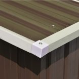 barna fém kerti fészer 257 x 298 x 178 cm