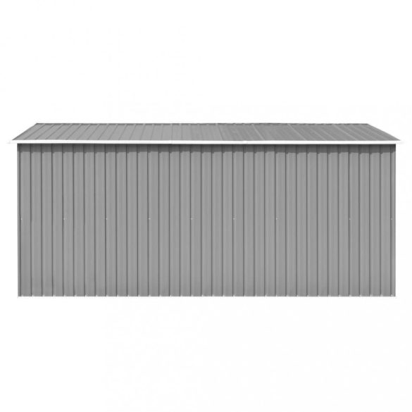 szürke fém kerti fészer 257 x 392 x 181 cm