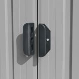 szürke fém kerti fészer 257 x 392 x 181 cm