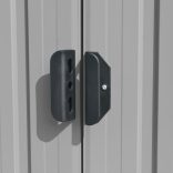 szürke fém kerti fészer 257 x 580 x 181 cm