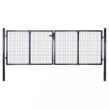 szürke horganyzott acél hálós kerti kapu 300 x 100 cm