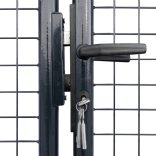 szürke horganyzott acél hálós kerti kapu 400 x 150 cm