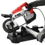 acél szalagfűrész alapzattal és hordozható táskával