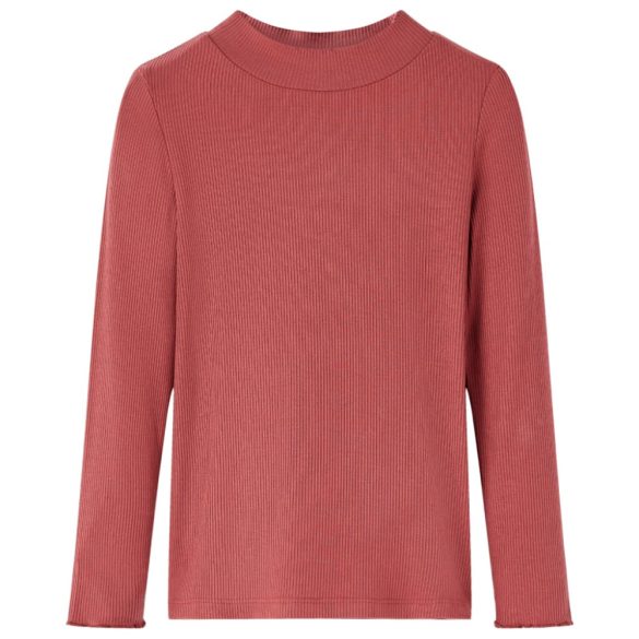 Izzó piros hosszú ujjú gyerekpóló félgarbós nyakkal 140