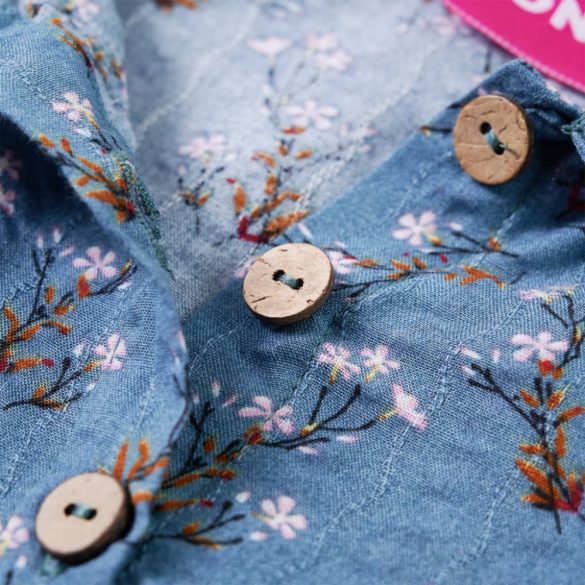 Benzinkék hosszú ujjú gyerekruha 116