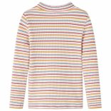 Ekrü színű hosszú ujjú gyerekpóló félgarbós nyakkal 92