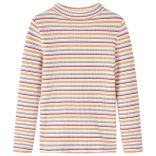 Ekrü színű hosszú ujjú gyerekpóló félgarbós nyakkal 104