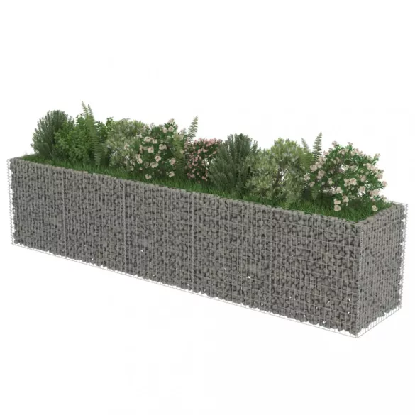 horganyozott acél gabion magaságyás 450 x 90 x 100 cm